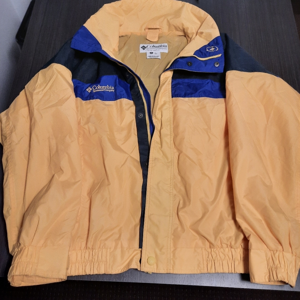 90s COLUMBIA Bugaboo Shell Windbreaker SWR Snow Rain Jacket Large Colorblock